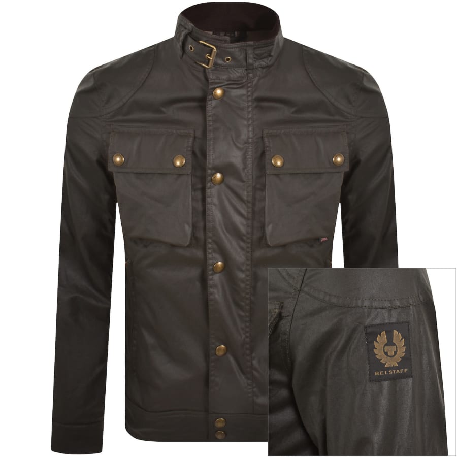 Belstaff Racemaster Waxed Jacket Green | Mainline Menswear us